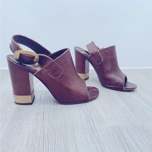 Chloe block heel peep toe sandal